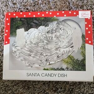 William Rogers Santa Candy Dish Vintage 1996‎ Silverplated 8 X 6.25